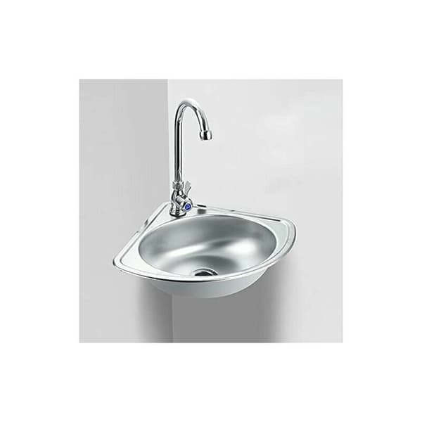 [RM] Triangular Sink Thick Stainless Steel Small Single Bowl Wall Mounted Corner Sink Bathroom -KK