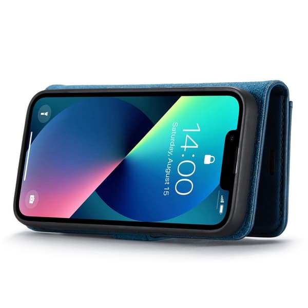 DG.MING 2-in-1 magneettilompakko iPhone 15 sininen[RM]