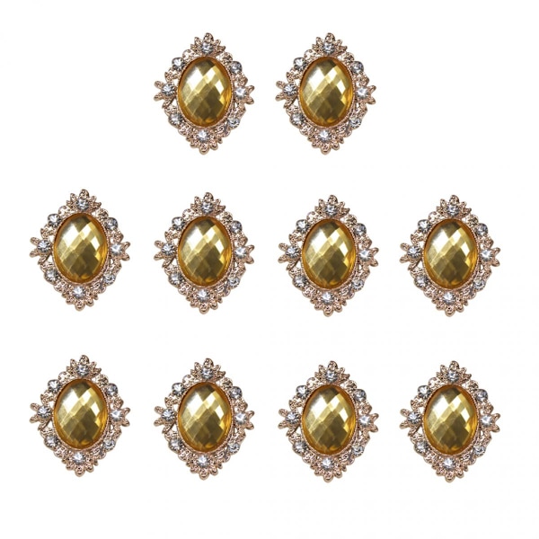 10 st Strass Platt Baksida Pärlor Knapp Scrapbooking Utsmyckning Guld