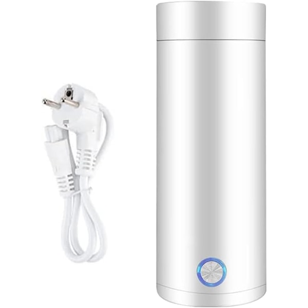 Mini-keitin ja termospullo, kannettava sähkökeitin, kannettava sähköinen matkakuumavesipullo White