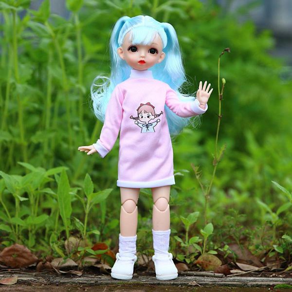 Delar 1/6 16 Ledad BJD Flickdocka Slätt Hår Mode Söta Barn Leksak Present