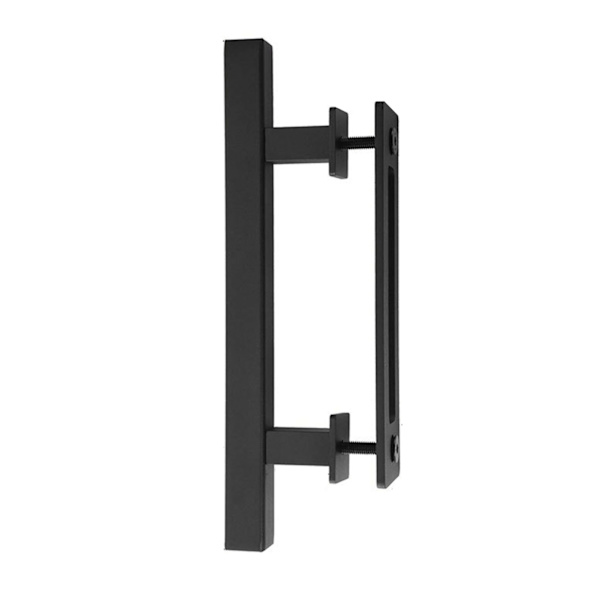 [RM]Carbon Steel Sliding Door Handle, 4.8mm Thick, Double-Sided Sliding Door, Push-Pull Handle, Black Square Handle