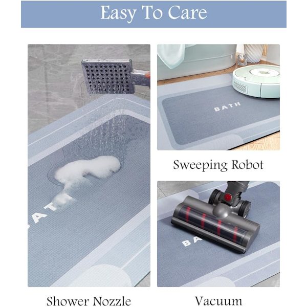 [RM]Thin non-slip bath mat, highly absorbent and quick-drying (beige/30x40x0.4 cm)
