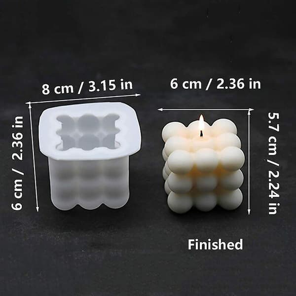 silikonformer for DIY-lys, 3D-form for soyavokslys, overlappende kuler, sfære, såpe, terning, håndlaget såpe, dekorasjoner, baking, dessert, rund
