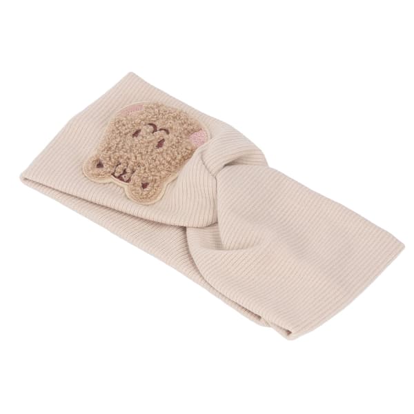 Babyhodebånd Myk Bomull Super Stretch Tegneseriemønster Hodeplagg for Småbarn Beige