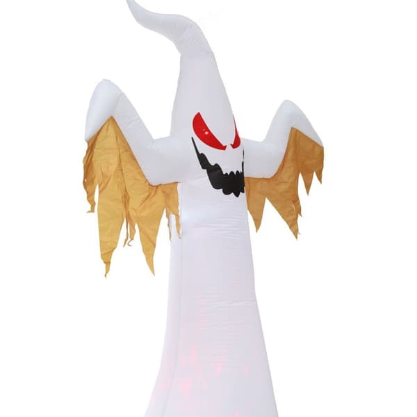 [RM]2.4m Halloween LED Inflatable White Ghost Inflatable Lantern Flame Lamp Luminous Decoration Props, Halloween Inflatable Decoration