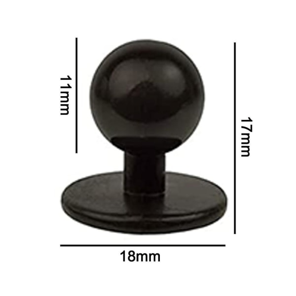 Runda knappar till kockjackor, 30 stycken, i svart, 11 mm diameter