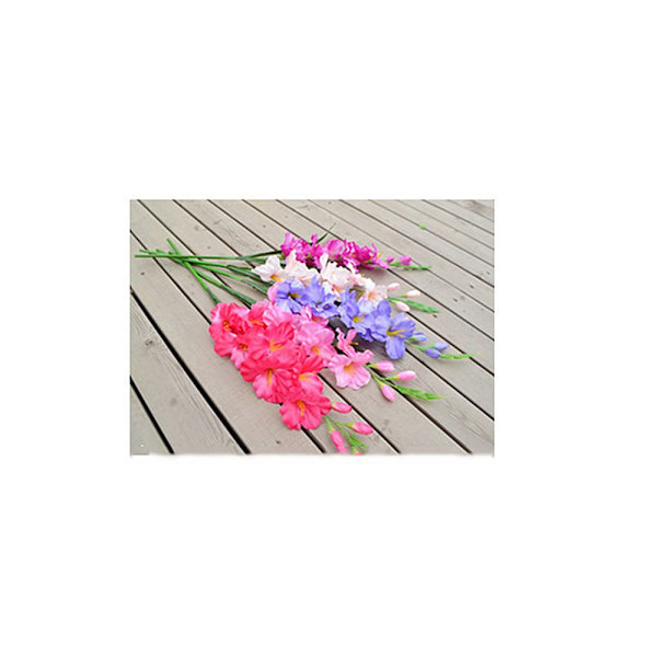 Simulering Konstgjord Gladiolus Blomstjälk Bröllop Heminredning Röd