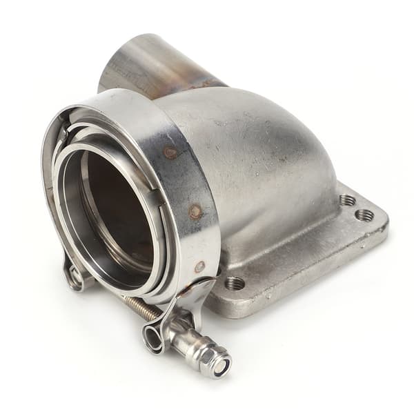 [RM]2,5 tommer V-bånd T3 T4 Turbo Albue Adapter Flange Støbt Rør 90 Grader