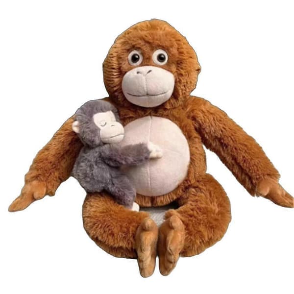 [RM]Orangutang Plyschleksak Set 35cm Brun Grå Babymonkey Kramdesign baby monkey