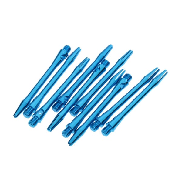 10 stycken 53 mm 2BA tråd aluminiumlegering omräfflade dartstavar blå