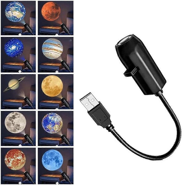 Projektionslys USB Direkte Indsættelse USB Planet Projektorlampe USB Projektorlys Skiftbart Mønster