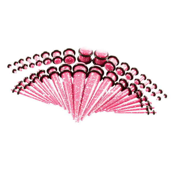 36st akryl örontips för tunnelpluggar bårförlängningssats rosa