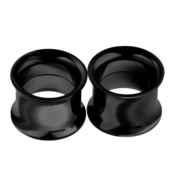 Svarta örontunnlar i rostfritt stål, pluggar, skruv, dilator, 12 mm