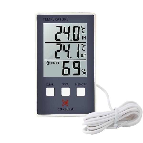 Digital Termometer Hygrometer Inomhus Utomhus Temperatur Luftfuktighetsmätare C/F LCD-Display