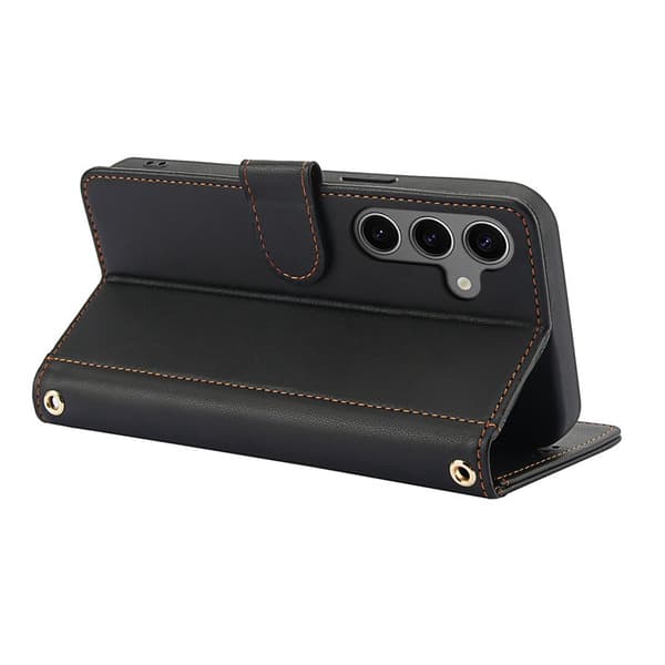 Wallet Case for Samsung Galaxy S26 Plus Artificial Leather Stand - Black