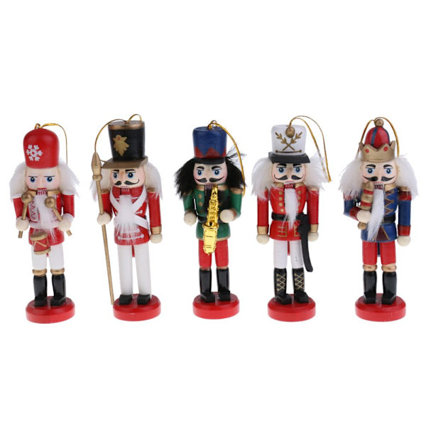 Trä Nötknäppare Figurin Docka Dekoration 5st Band