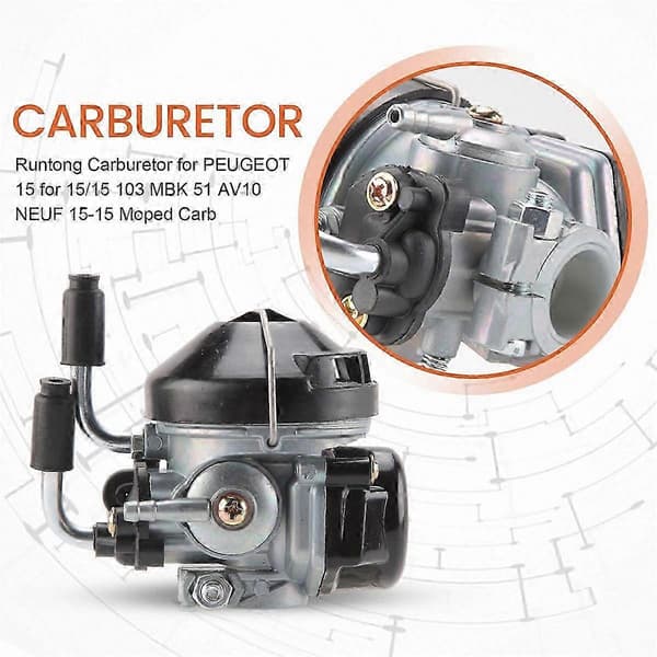 50cc Knallertforgasser til SHA 15-15 Motor Kompatibel med MBK 51 AV10 silver