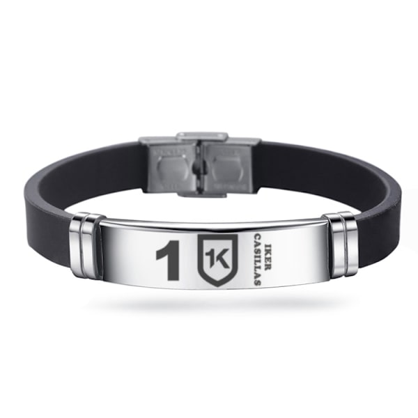 Fotbollsklubb Sport Silikonarmband Justerbart Armband i Rostfritt Stål *2st Igor Casillas Fernandez