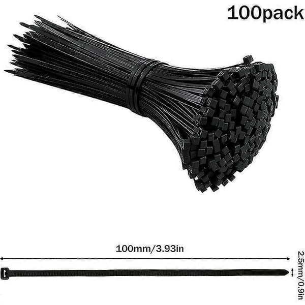 Kabelbinder 100mm x 2,5mm, 100 stk. kabelbindere, hvid kabelbinder, nylon kabelbindere, kabelbindersæt til [MI]