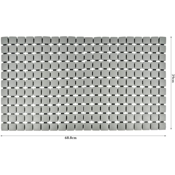 [RM]Non-Slip Rectangular Shower Mat 68 x 38.5cm Square with Suction Cups, ZQKLA