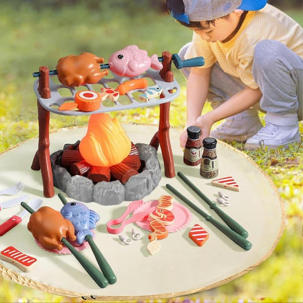 40 delar/set Leksaksmat för lägereld Inomhus Utomhus Barn Simulering Camping BBQ Picknick Matlagning size