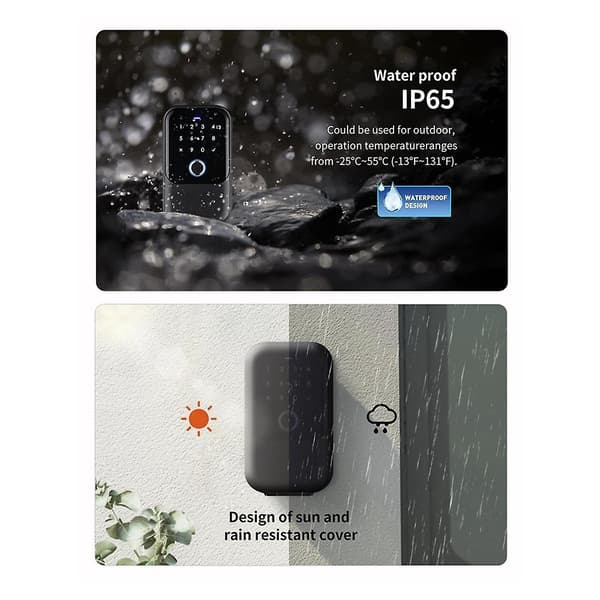 [RM]Waterproof Security Box with Tuya Code, Fingerprint, Bluetooth, Wifi, Smart Key Box, App Remote Control, Wall Mount - WELLNGS
