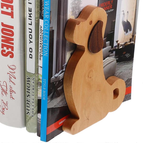 [RM]Bokstöd Hunddesign Bokstöd i trä för hemkontor Studieböcker Dokument 2st