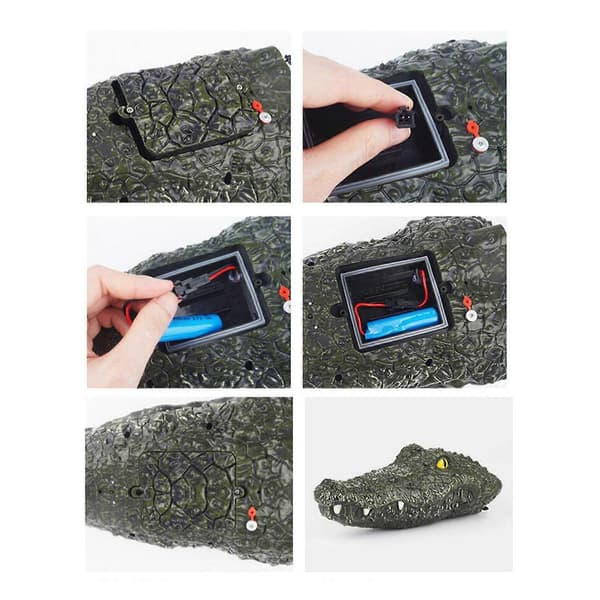 [RM]Fjärrkontroll Krokodilhuvud Båt för Barn Vuxna Barn Present Vihreä 31x15x12cm