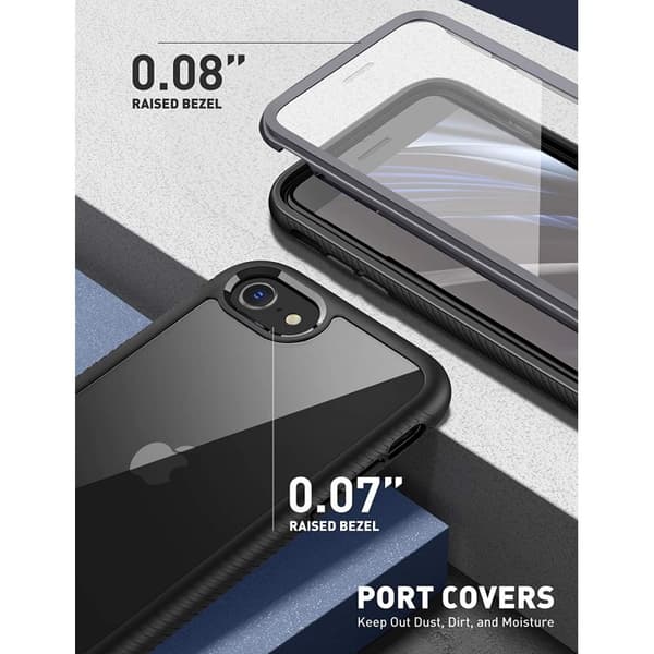 [RM]iPhone 7 / 8 / SE (2020 & 2022) Täysin peittävä Premium 3D -kuori ThreeSixty Transparent transparent