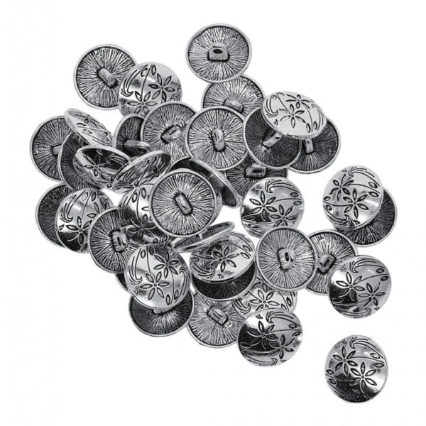 30 st rundknappsblommönster Perfekt för olika sömnad Virkad stickning Silver