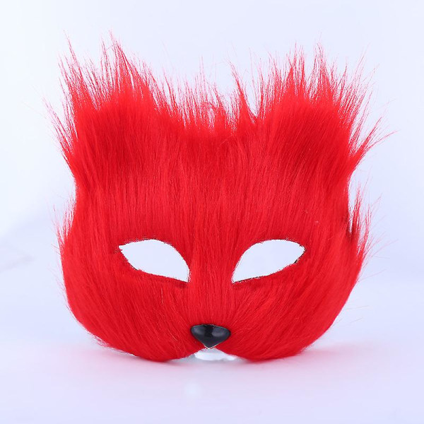 Maskerad mask djur hane och hona halvansikte rekvisita kattmask Halloween Liaozhai lilla räv fe räv mask