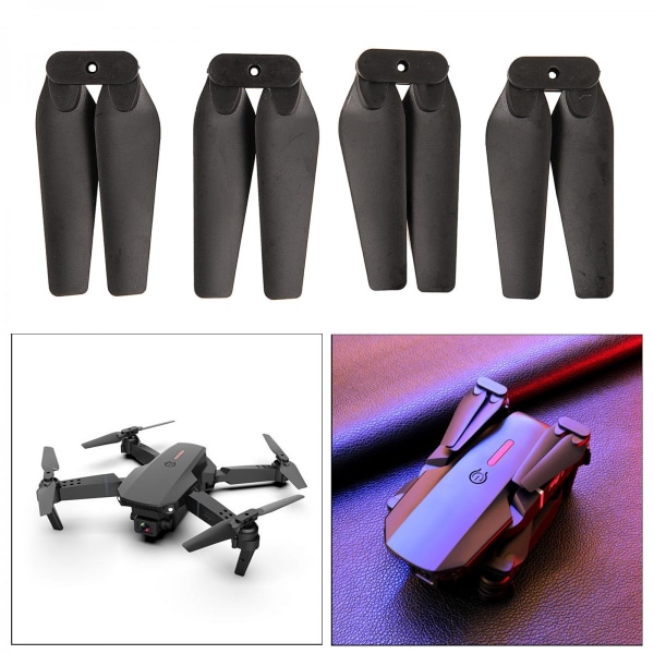 2 Par Propeller Propellerblad För E88 Pro Mini Drone RC Quadcopter Svart