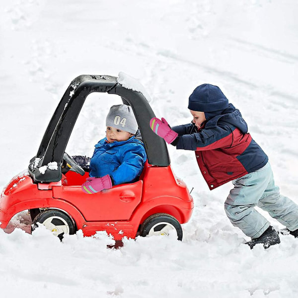 Vinter Barn snövantar Unisex vattentät skidvante Pink