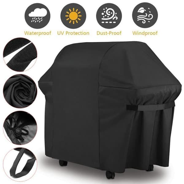 Vedenpitävä grillisuoja 153 x 72 x 112 cm – polyesteri, UV-kestävä, musta