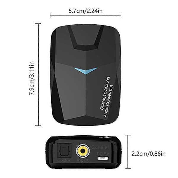 Digital til Analog Adapter Bluetooth-kompatibel Audio Adapter 3.5mm Udgang