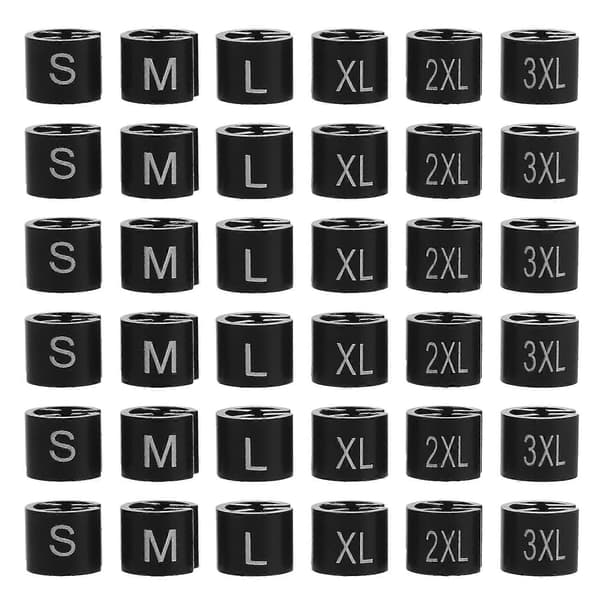 180 Pcs Clothes Hanger Size Markers Mini Plastic Clothing Size Labels Clothes Size Ring Clips for Clothes Pants Hangers