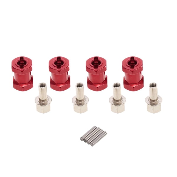Hjul 12mm Hex Nav 17mm Förlängningsadapter Längre Kombinerare för RC Bil Röd