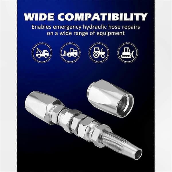 2-pak genanvendeligt hydraulikslangereparationssæt, 1/4 tomme to-leder fitting til hydrauliske systemer