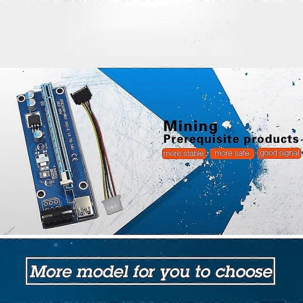 4st Ver006 Pci-e Riser-kort för Pci Express 1x till 16x Pcie-kortförlängare Usb 3.0 Sata-kabel för 4