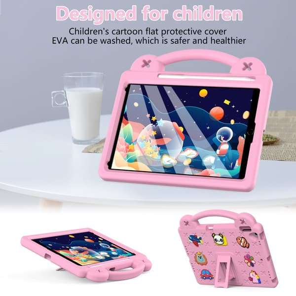 Støtsikkert EVA-deksel iPad 10.2 9. generasjon (2021) Kickstand Rosa[RM]