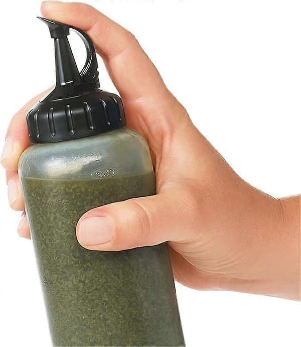 3 STK Klemmeflaske til dekoration - Sauceflaske - Mellem størrelse - Gennemsigtig - sort 340ml