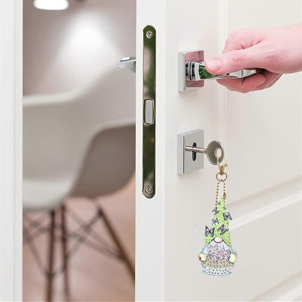 DIY Diamantmålning Tomte Nyckelring Kit 5st Hängande Berlock Prydnad AA986