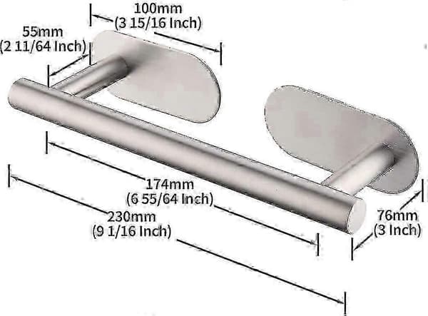 Selvklæbende badeværelseshåndklædeholder 23 cm køkkenhåndklædeholder Sus304 børstet rustfrit stål, A7100s23-2 GEV