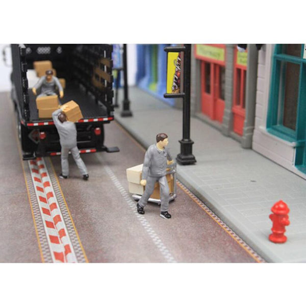1:64 Skala Porter Arbetare Karaktärer Modell Leksak Miniatyr Modell Människor Blå