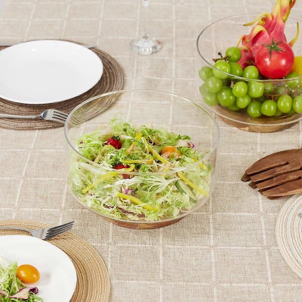 Fruktskål Salatskål Trebunn Nøtteoppbevaringsskåler S