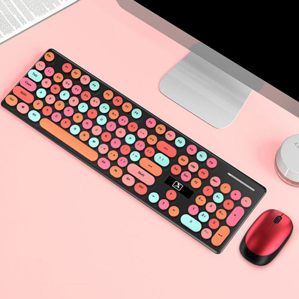 104 Tangenter 2.4GHz N620 Trådlöst Punk Mekaniskt Tangentbord Gaming Mus Set Vigor Gul