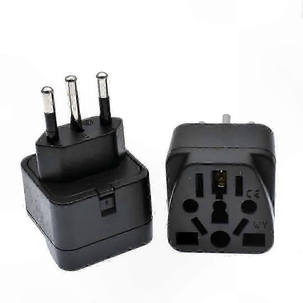 Universal 3-benet stikadapter til EU AU USA til Brasilien Rejsestrømkabel Opladerstik Stikkontaktkonverter black