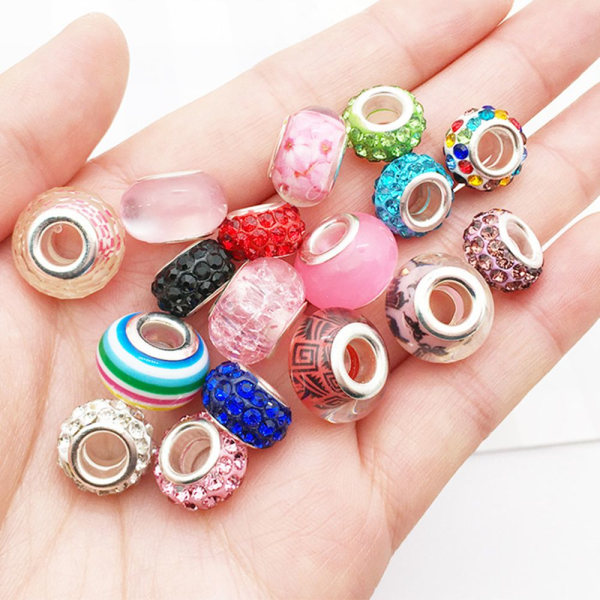 30 stycken färgglada regnbågssträngpärlor DIY för kreativa smycken, färgglada