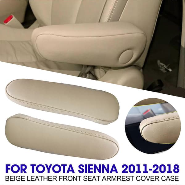 Til Toyota Sienna 2011-2018 Beige Læder Armlænsovertræk til forsæde